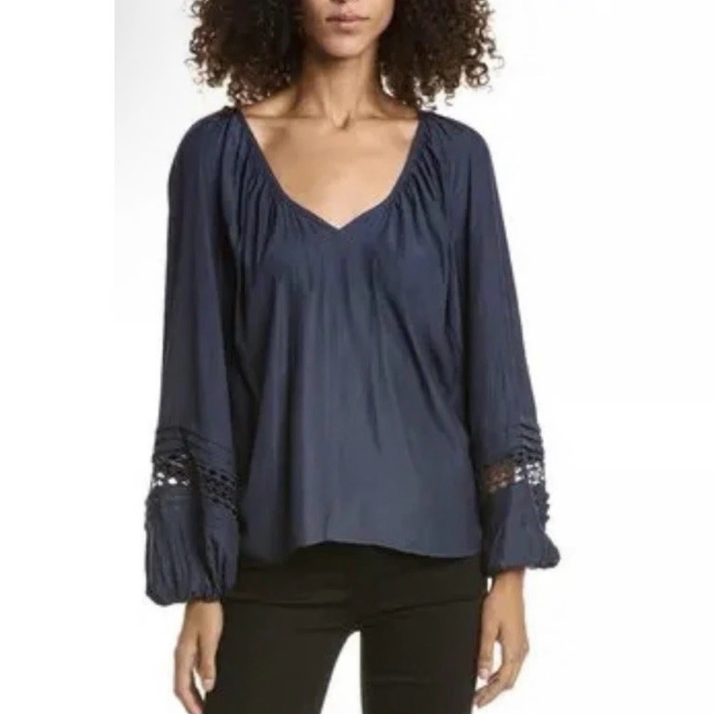 Ramy Brook Blue‎ Silk Blouse size Small